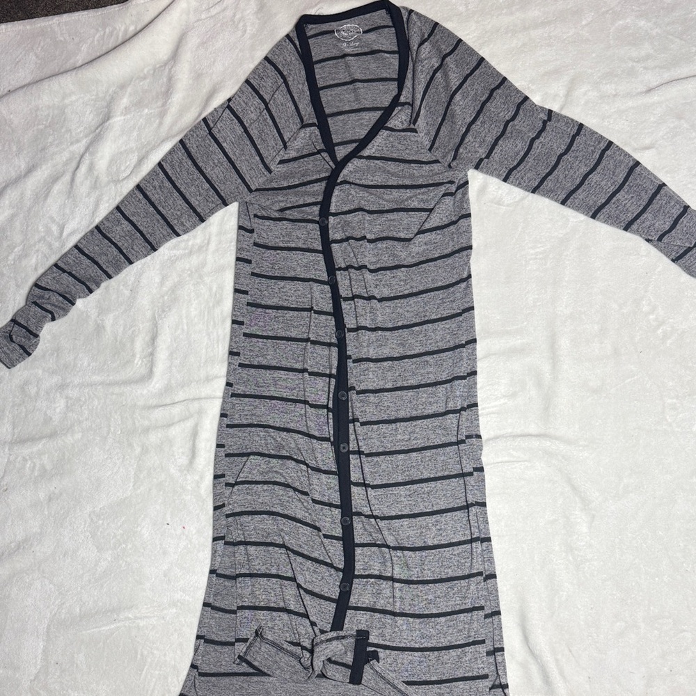SO Black and Gray Striped Cardigan
